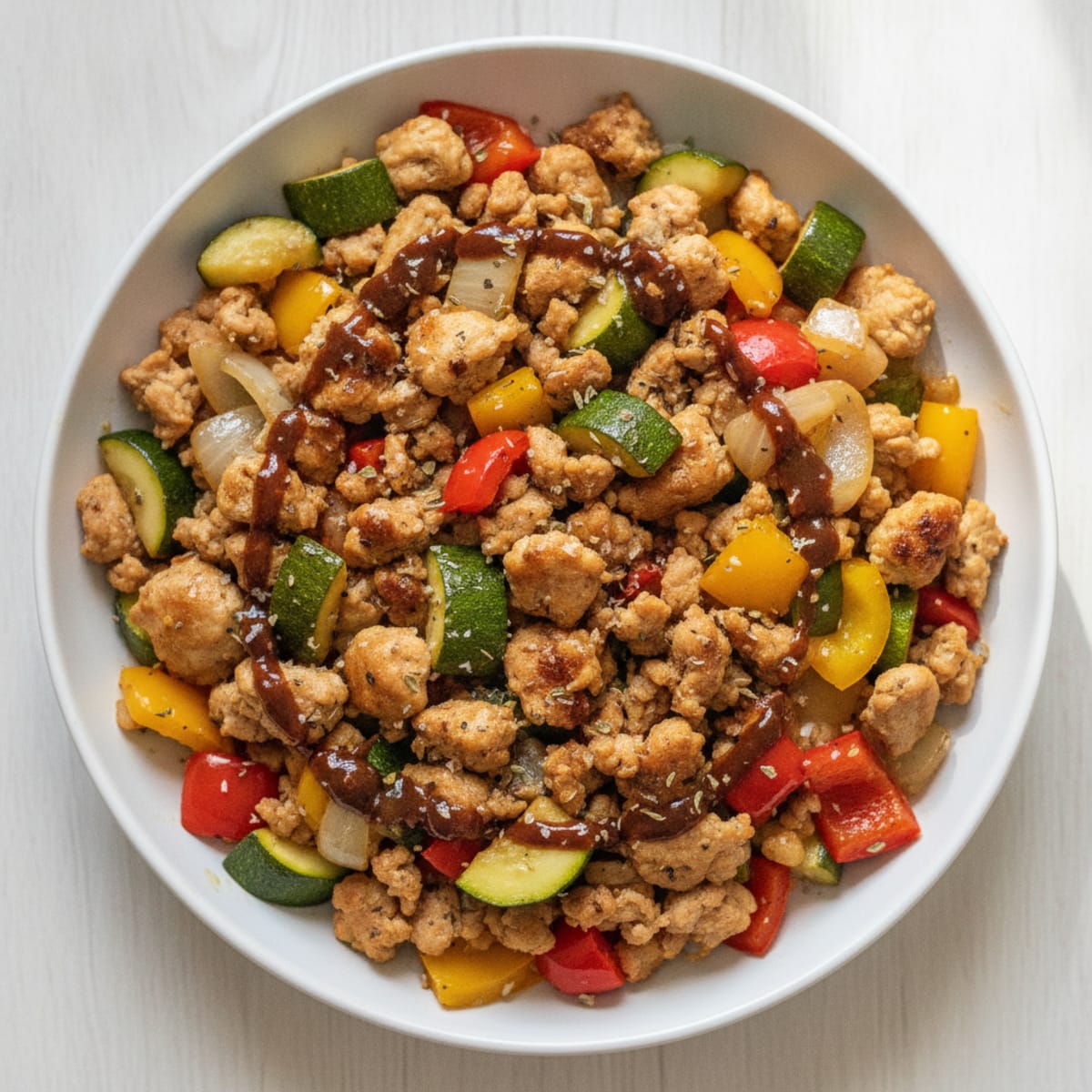 Ground Chicken and Vegetable Skillet