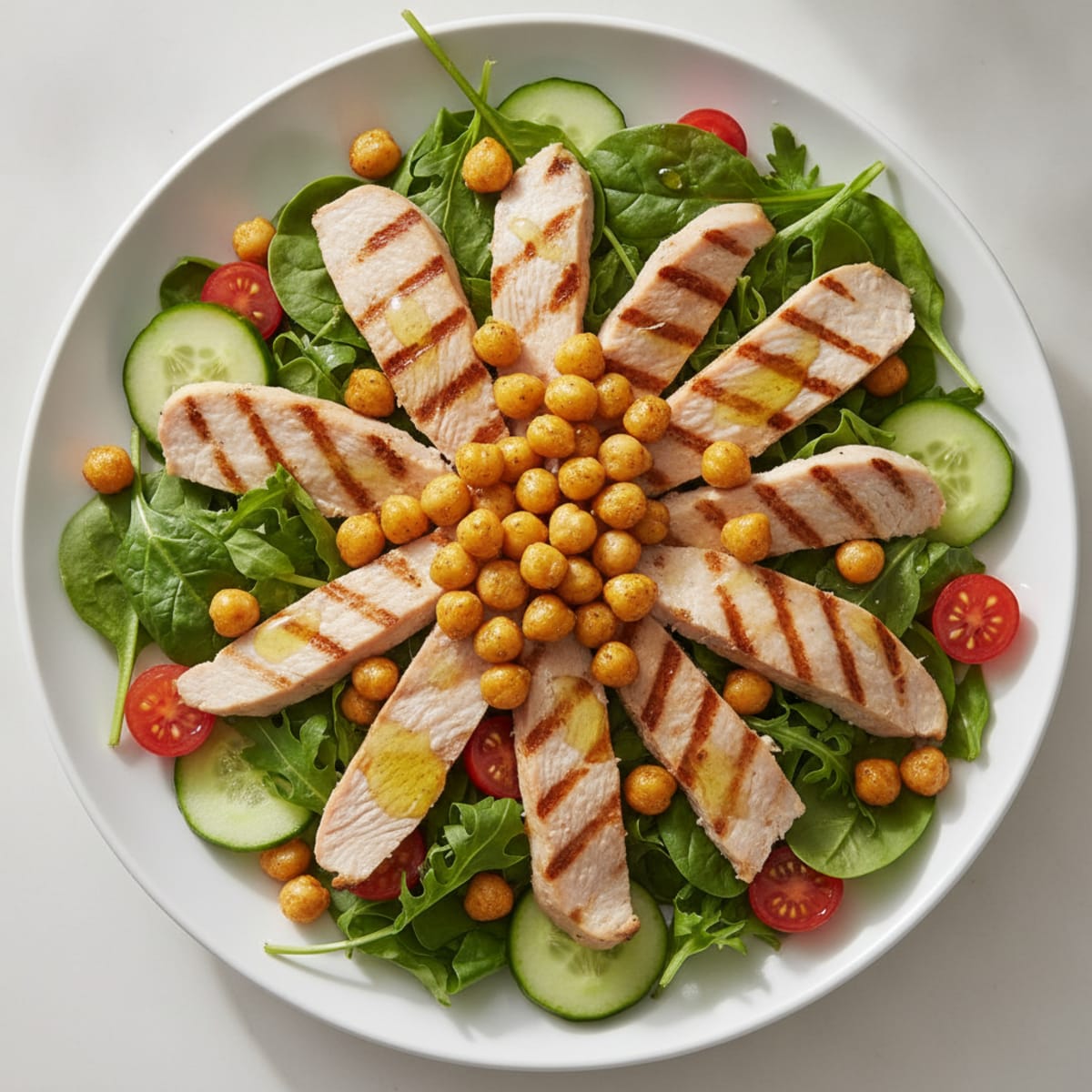 Grilled Turkey Breast Salad with Crunchy Chickpeas