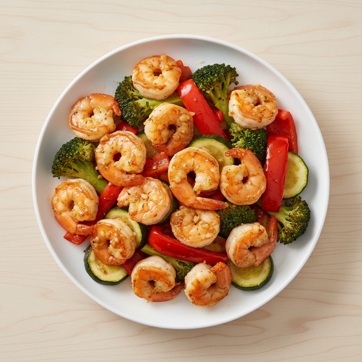 Pan-Seared Shrimp with Roasted Mixed Vegetables