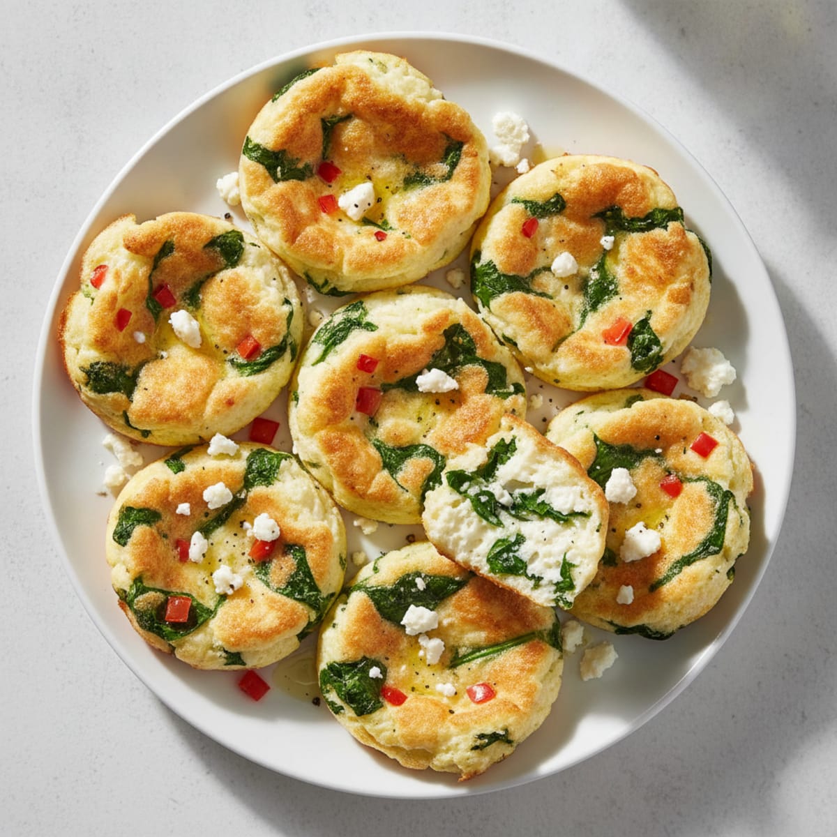 Fluffy Egg White & Spinach Bites