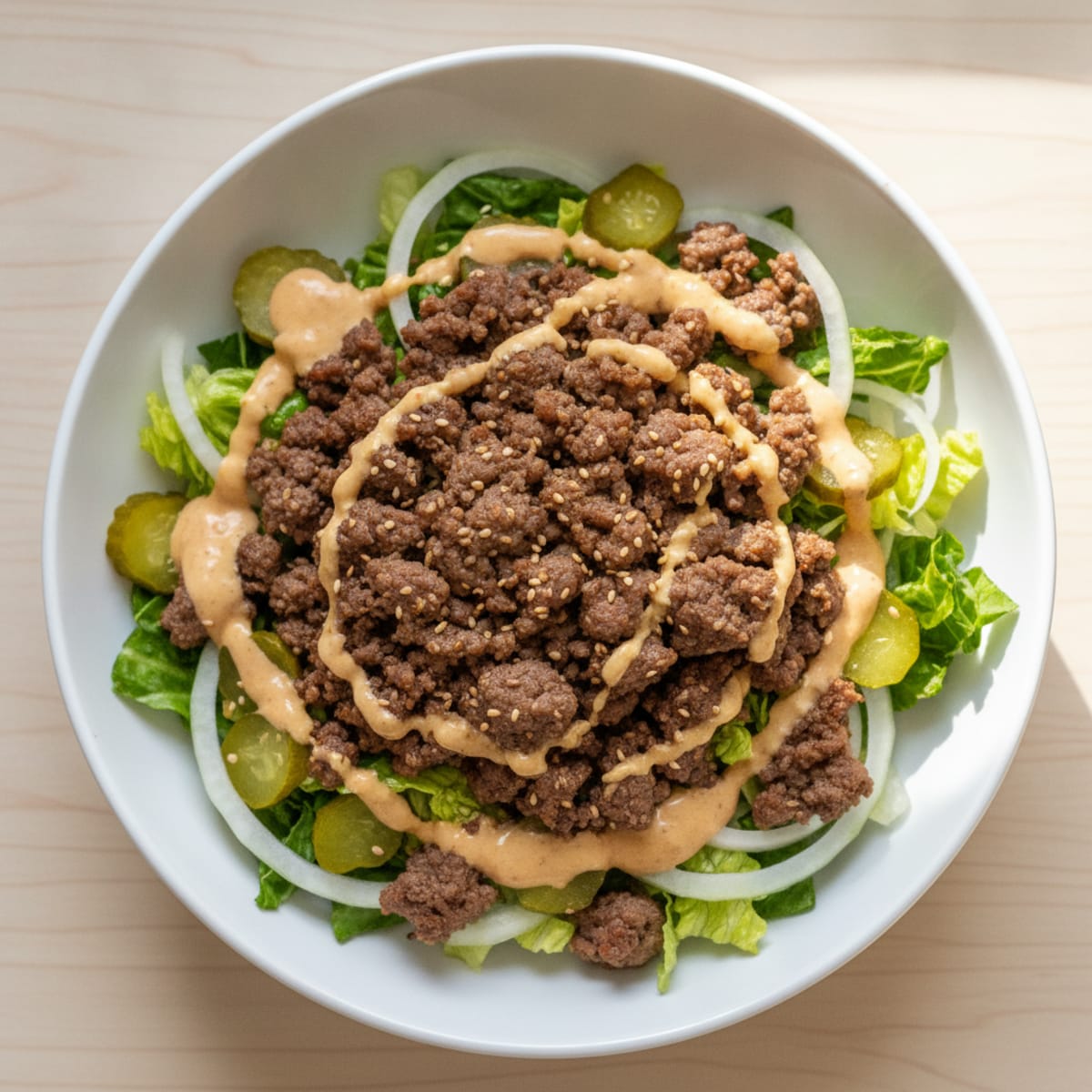 Big Mac Inspired Protein Bowl