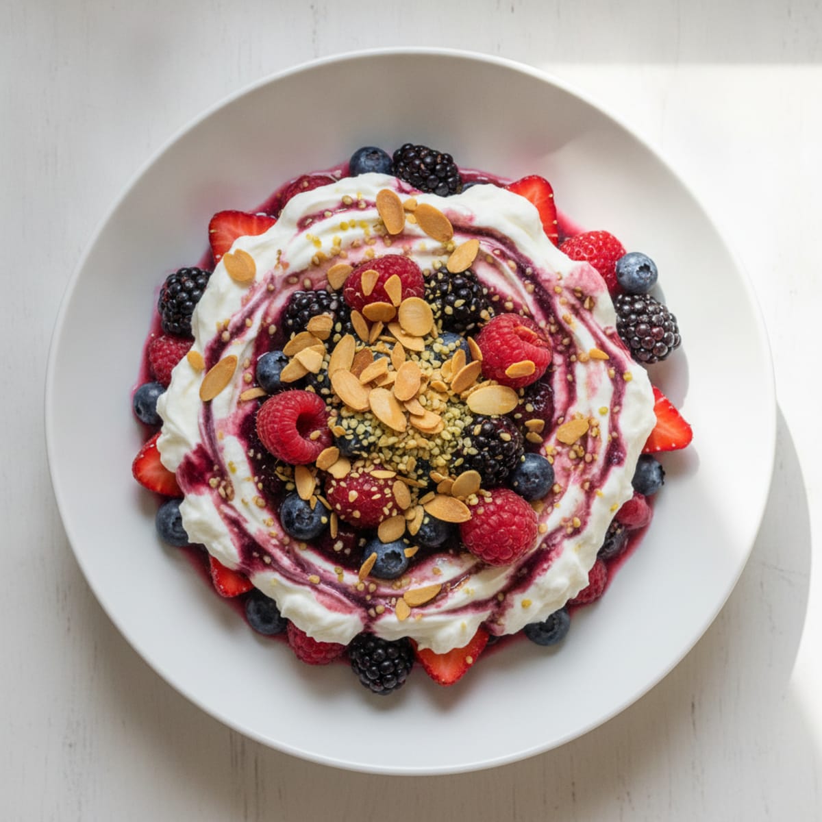 Vanilla Greek Yogurt Protein Parfait with Mixed Berries