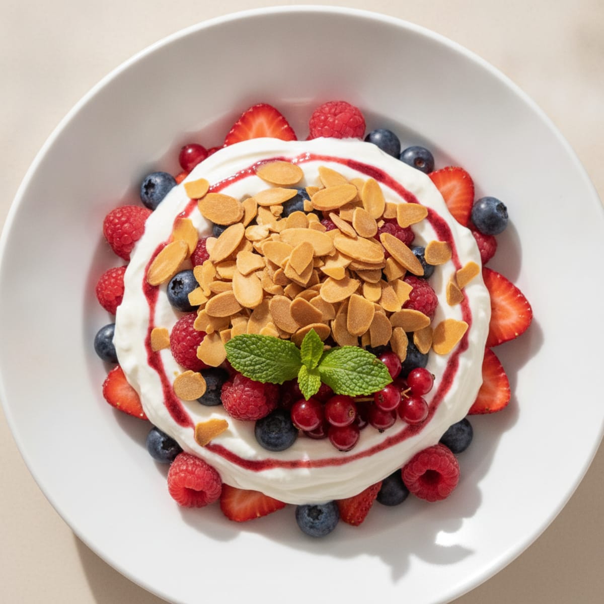 Greek Yogurt Protein Parfait with Mixed Berries