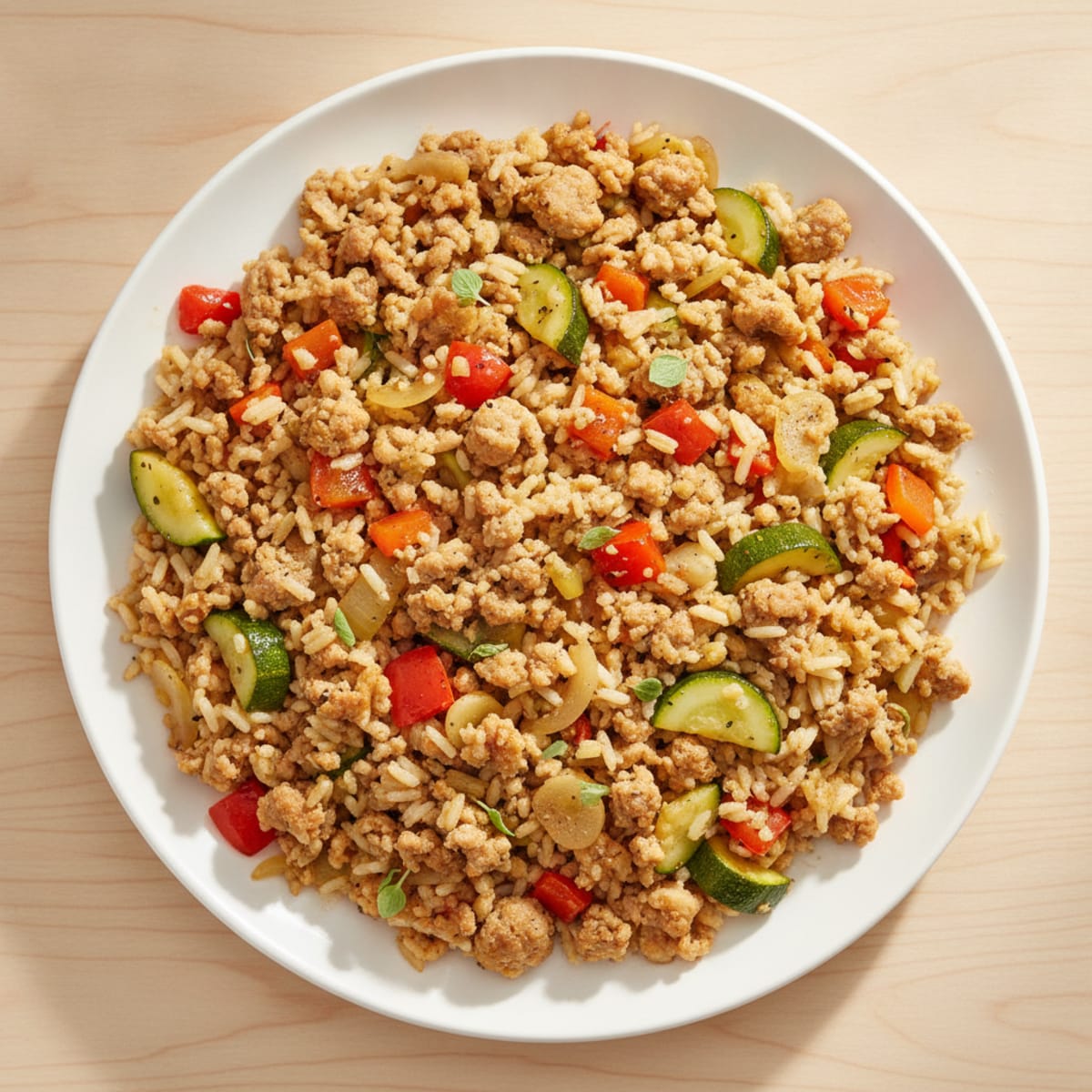 Ground Turkey Rice Skillet with Vegetables