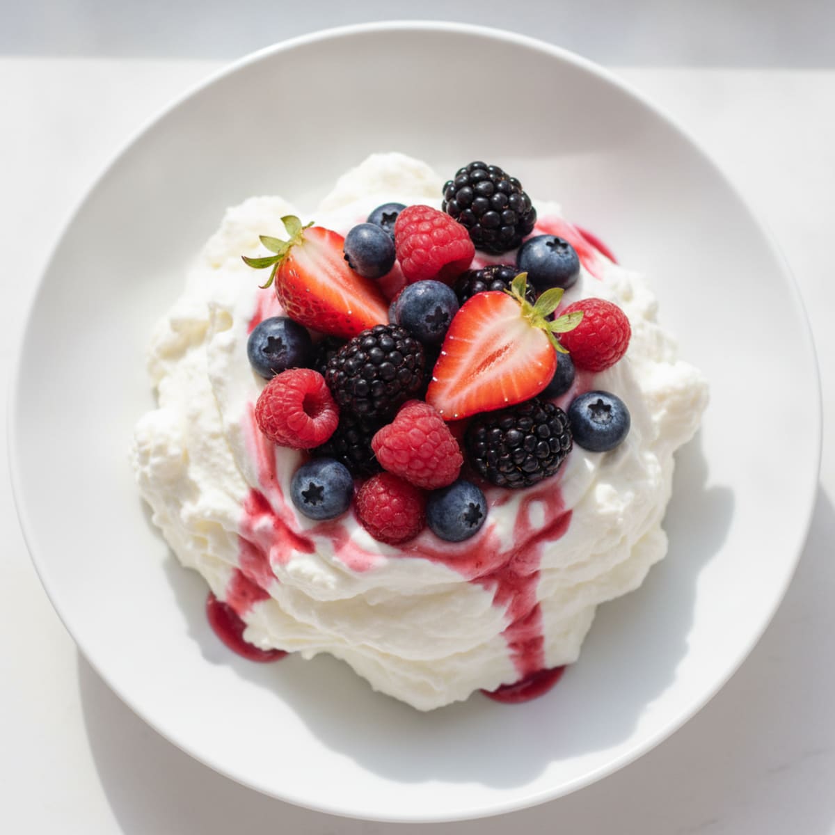 Silky Greek Yogurt with Protein Powder and Mixed Berries