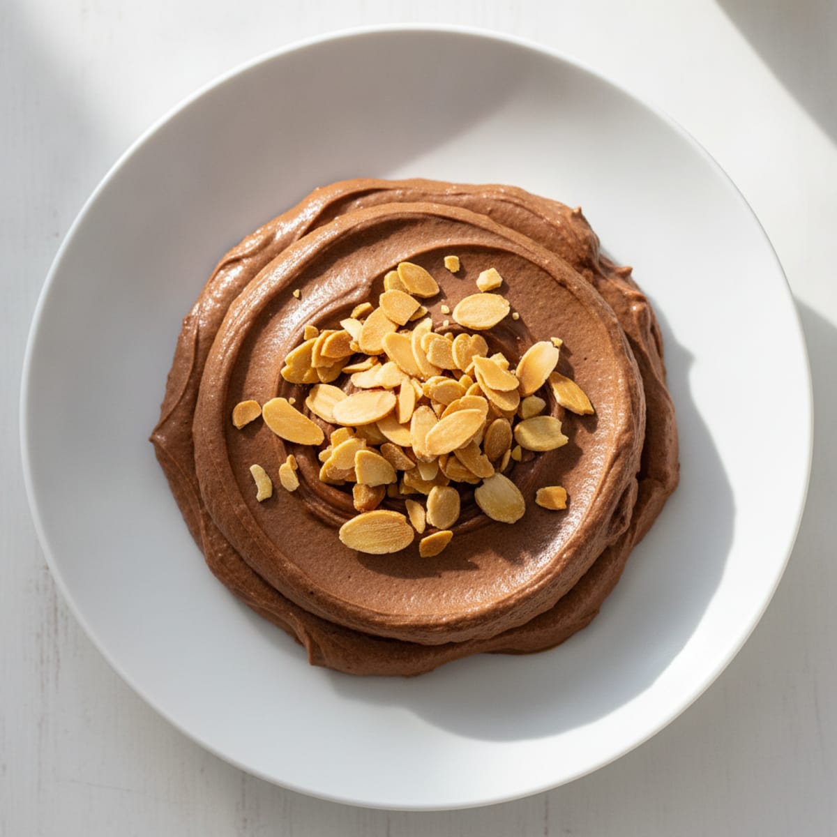 Silky Chocolate Protein Pudding with Toasted Almonds