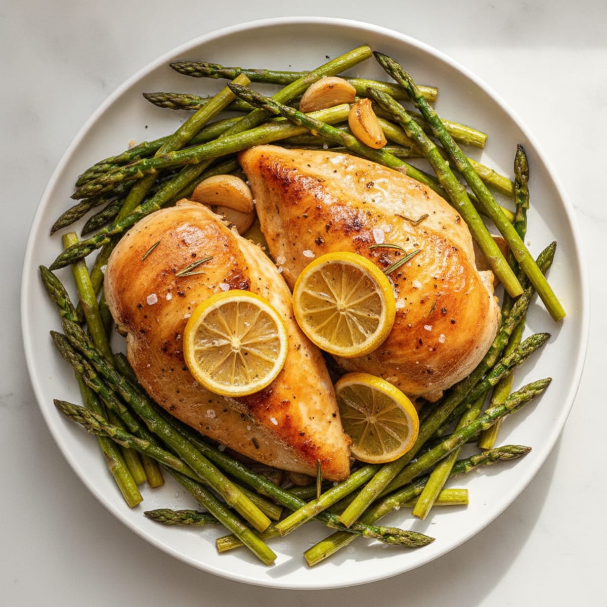 Lemon-Herb Roasted Chicken with Asparagus