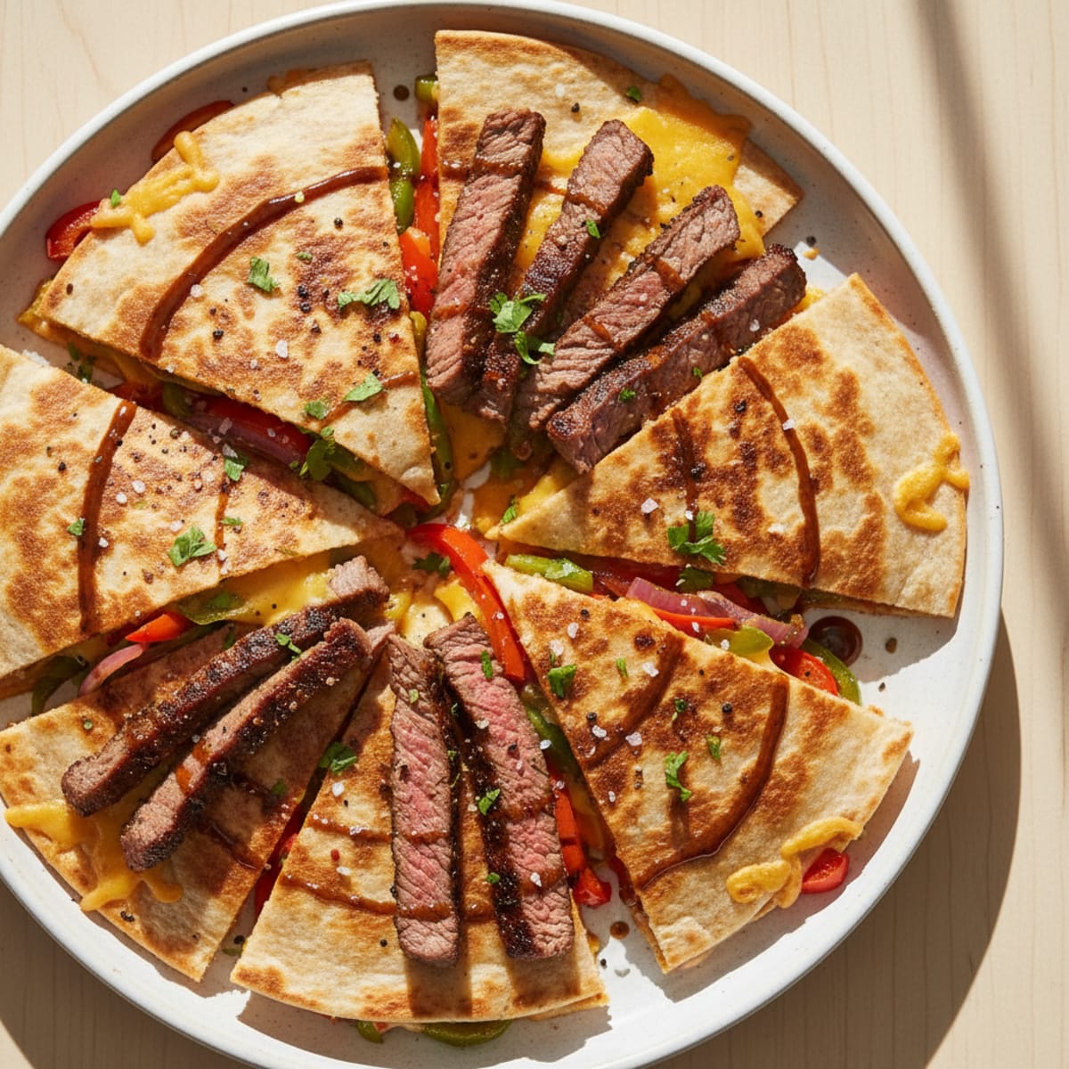 Seared Steak Quesadillas with Peppers