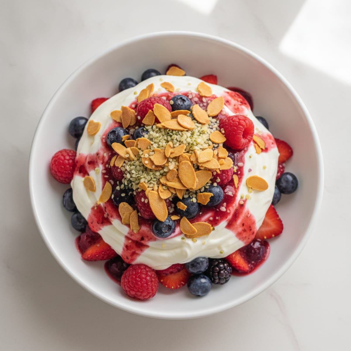 Greek Yogurt Protein Parfait with Mixed Berries