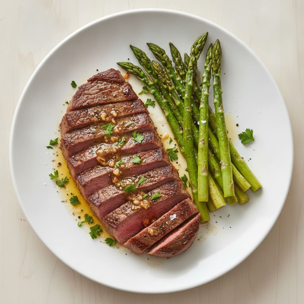 Pan-Seared Flank Steak with Garlic Butter