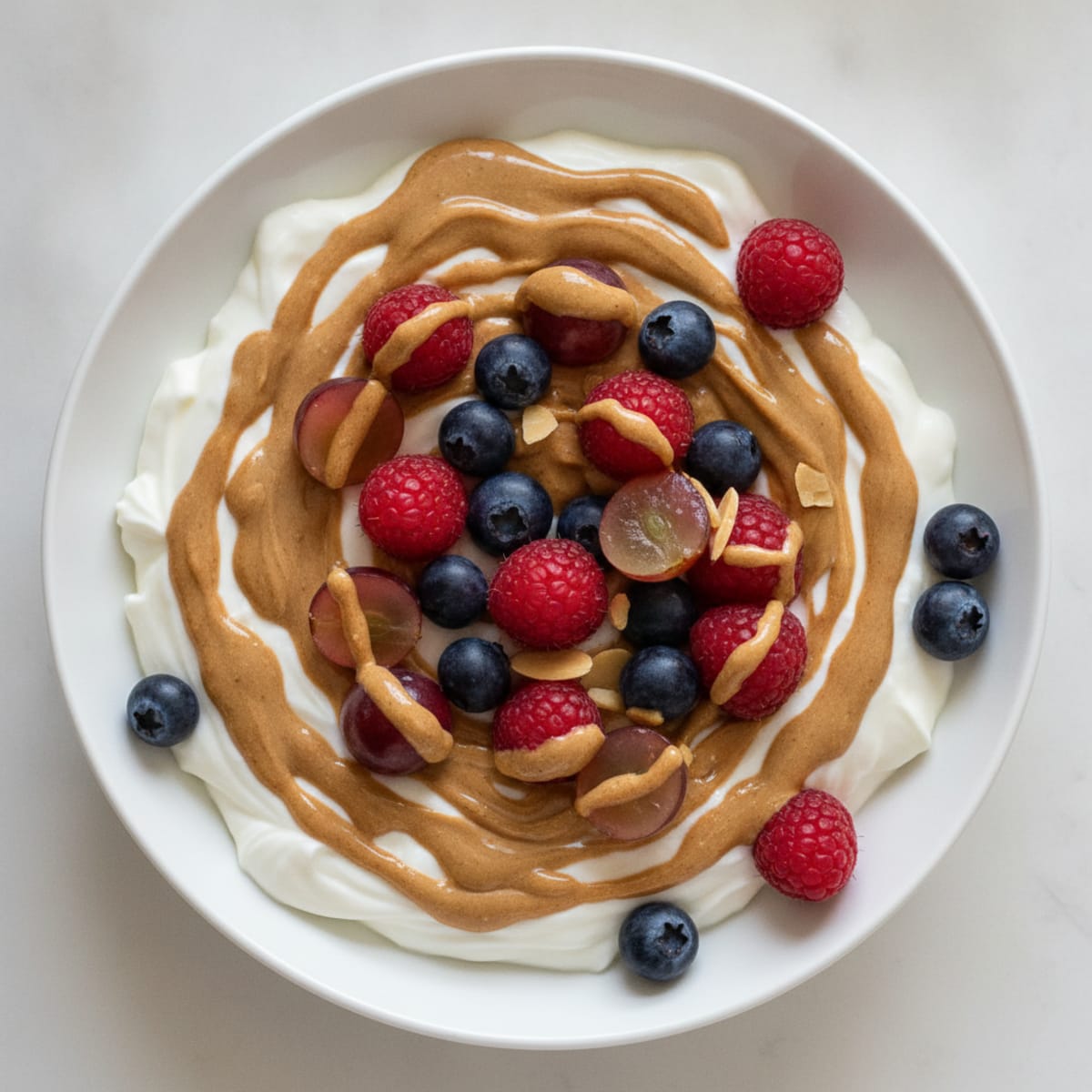 Silky Greek Yogurt Protein Bowl with Mixed Berries and Almond Butter