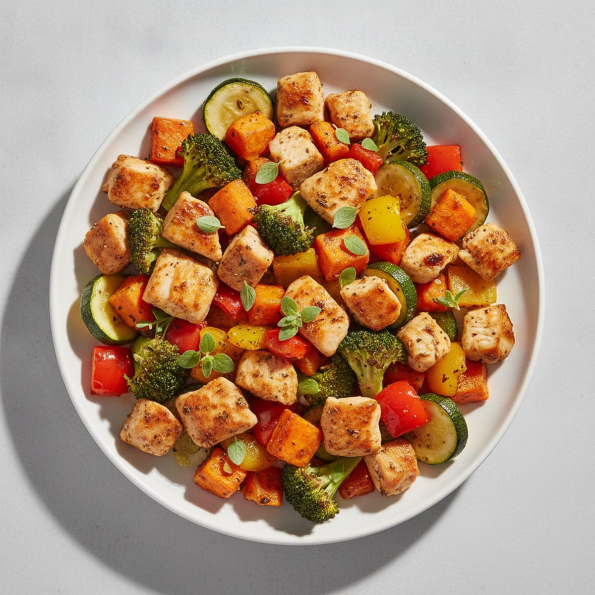 Diced Chicken with Roasted Vegetables