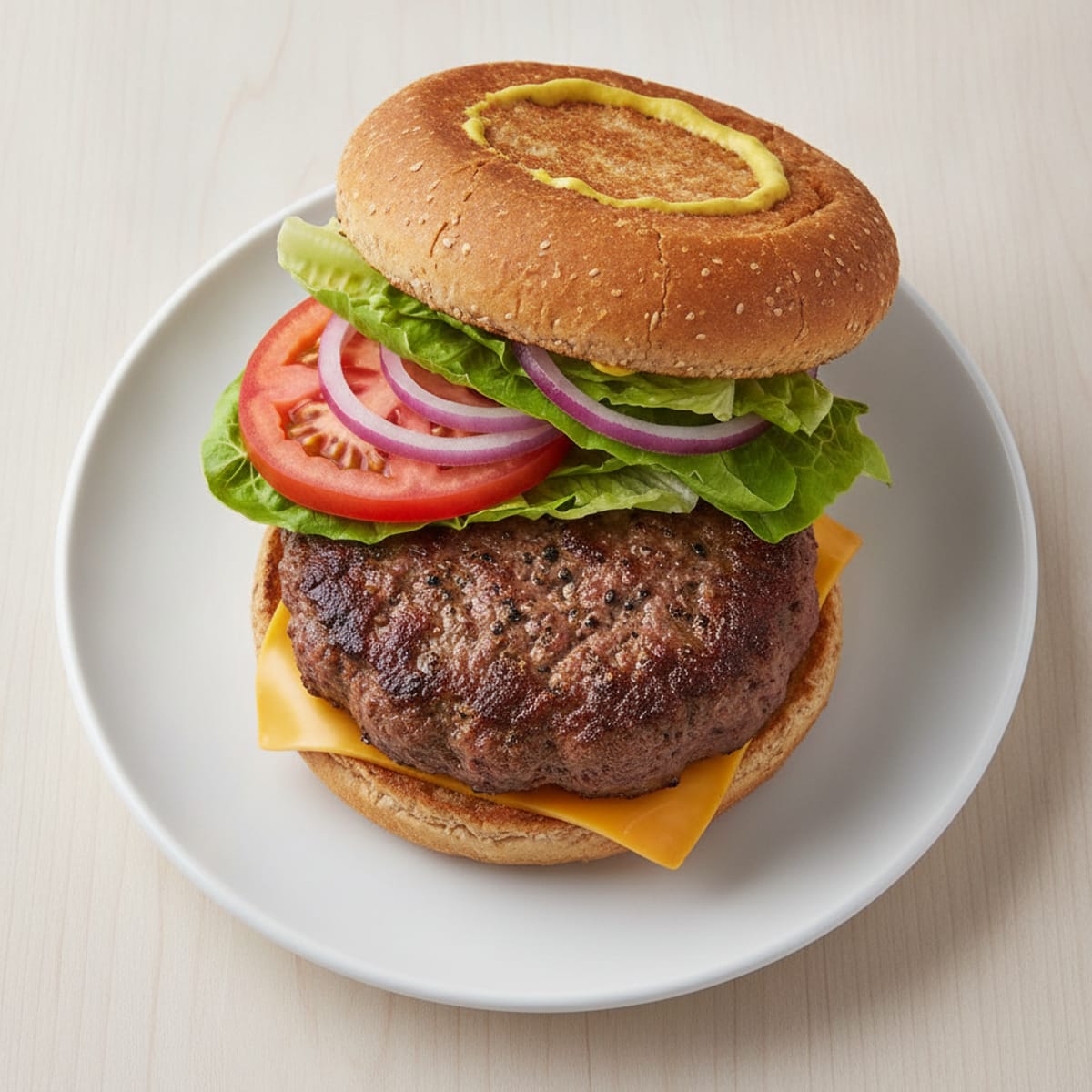 Classic Beef Burger with Toasted Bun