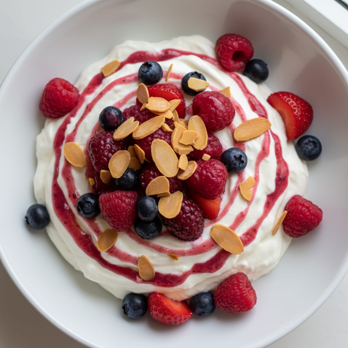 Greek Yogurt Protein Mousse with Mixed Berries