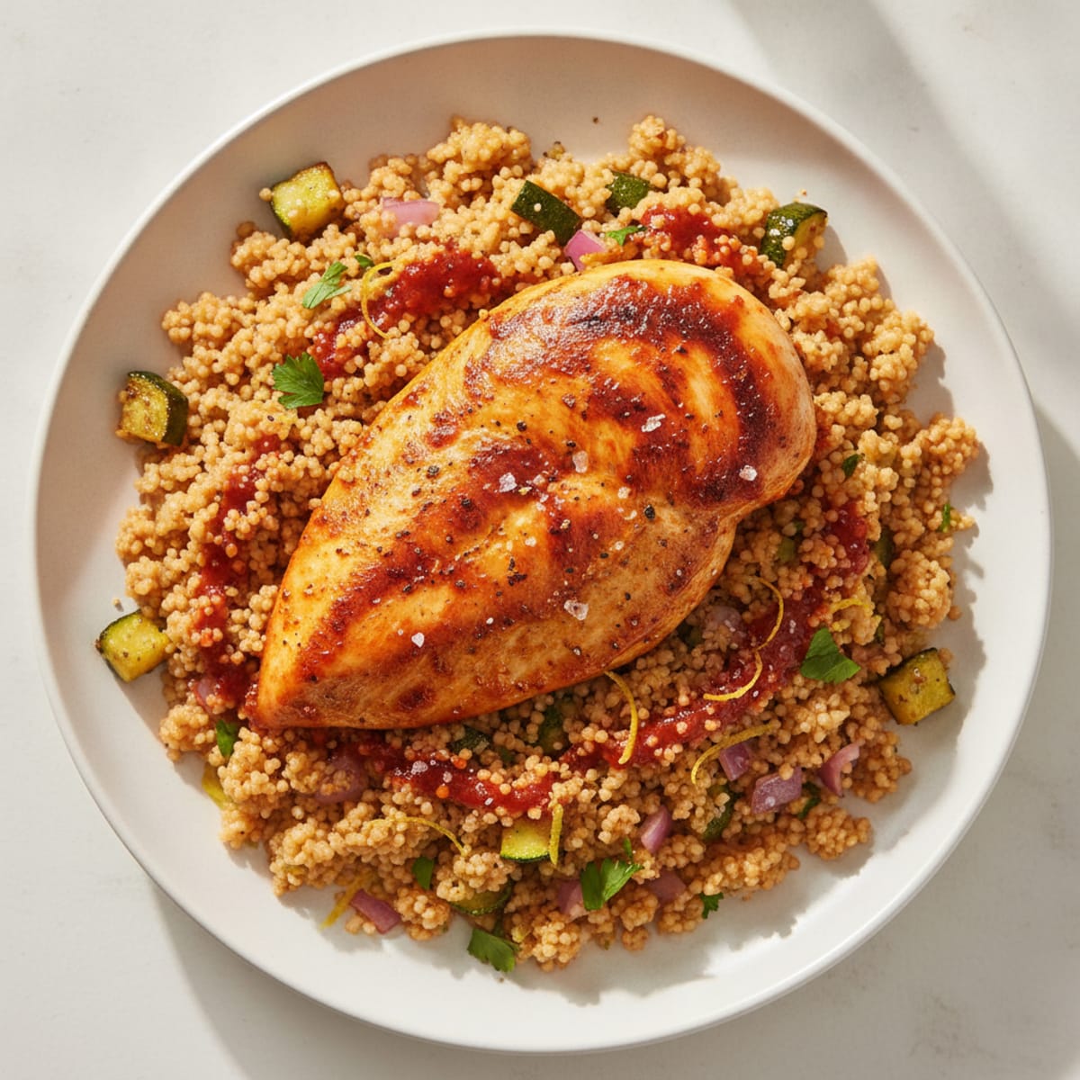 Spicy Harissa Chicken with Lemon Couscous