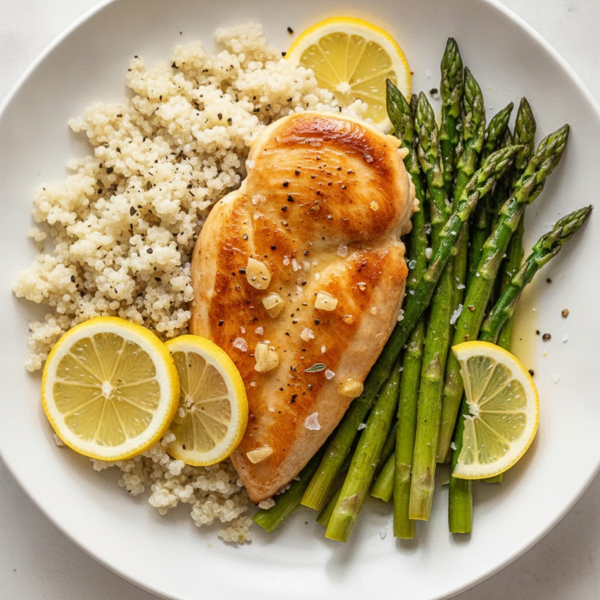 Pan-Seared Chicken with Roasted Asparagus