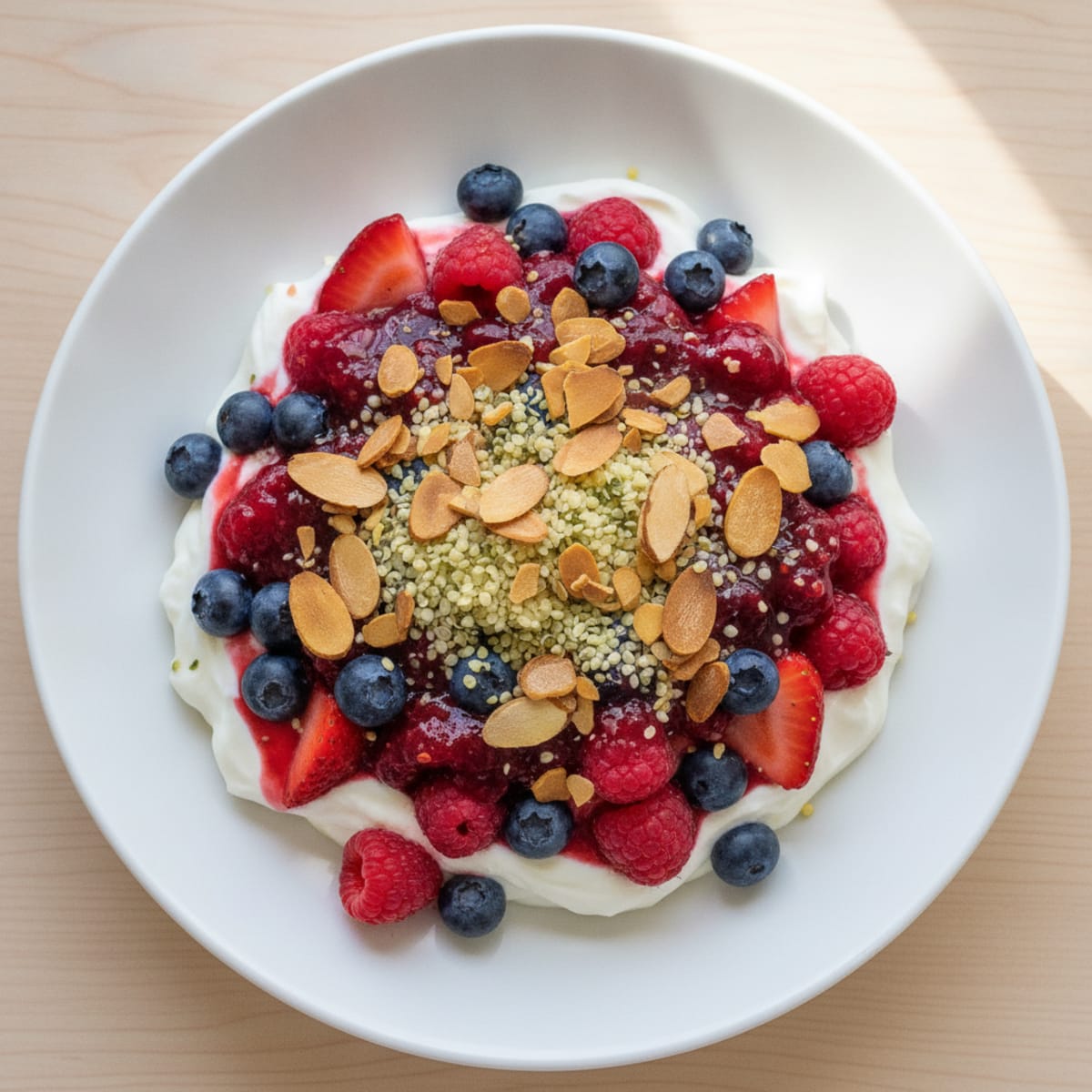 Greek Yogurt Protein Parfait with Mixed Berries