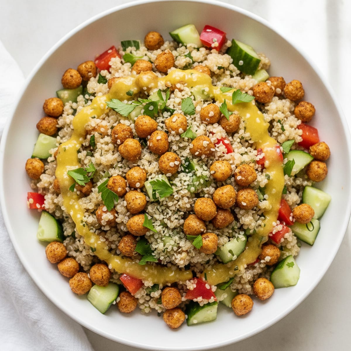 Crunchy Chickpea and Quinoa Salad with Fresh Vegetables