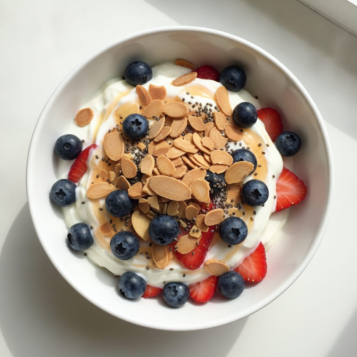 Creamy Greek Yogurt Protein Parfait with Berries and Almonds