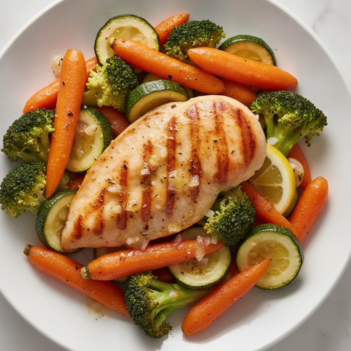 Pan-Seared Chicken with Roasted Vegetables