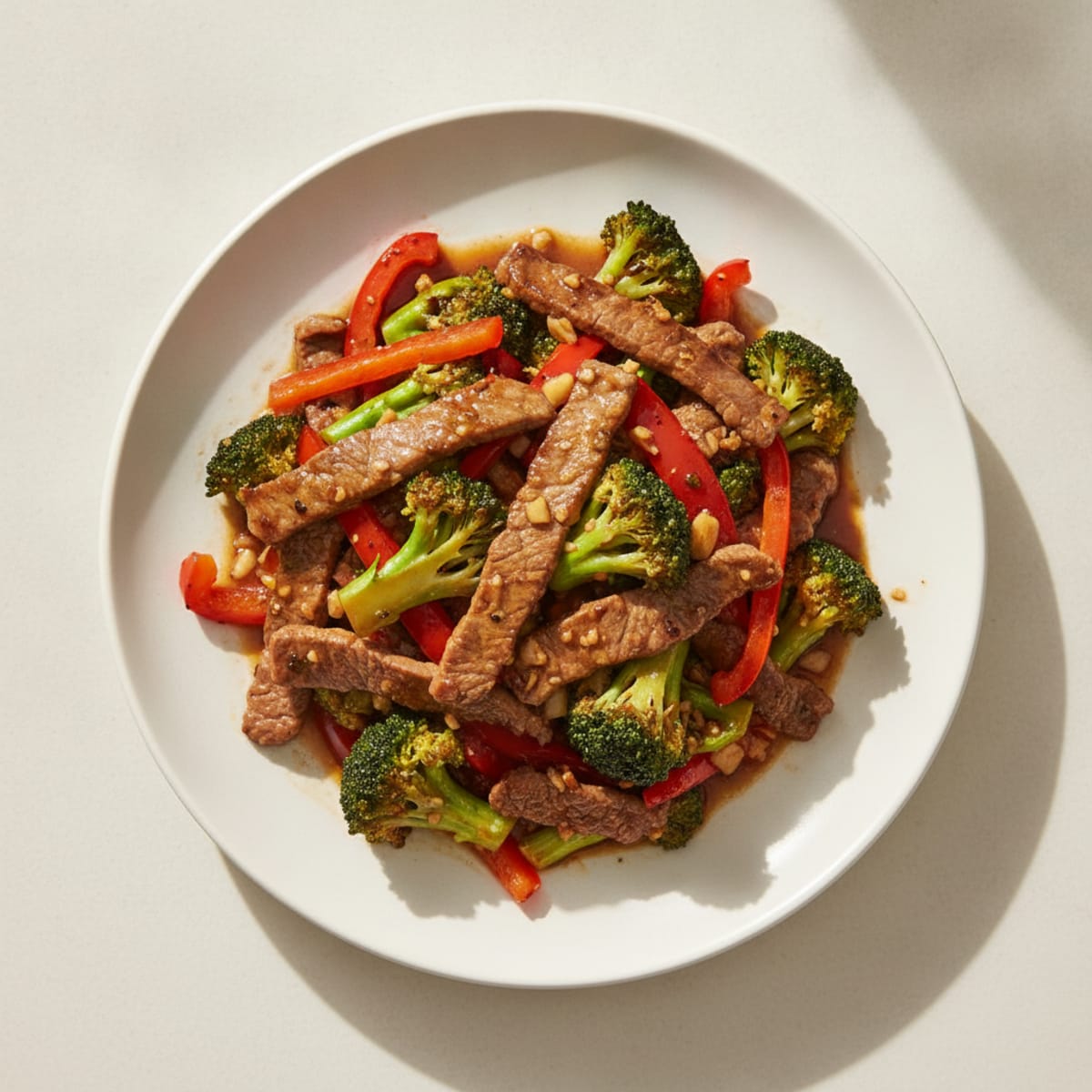 Lean Beef Stir Fry with Broccoli and Bell Peppers
