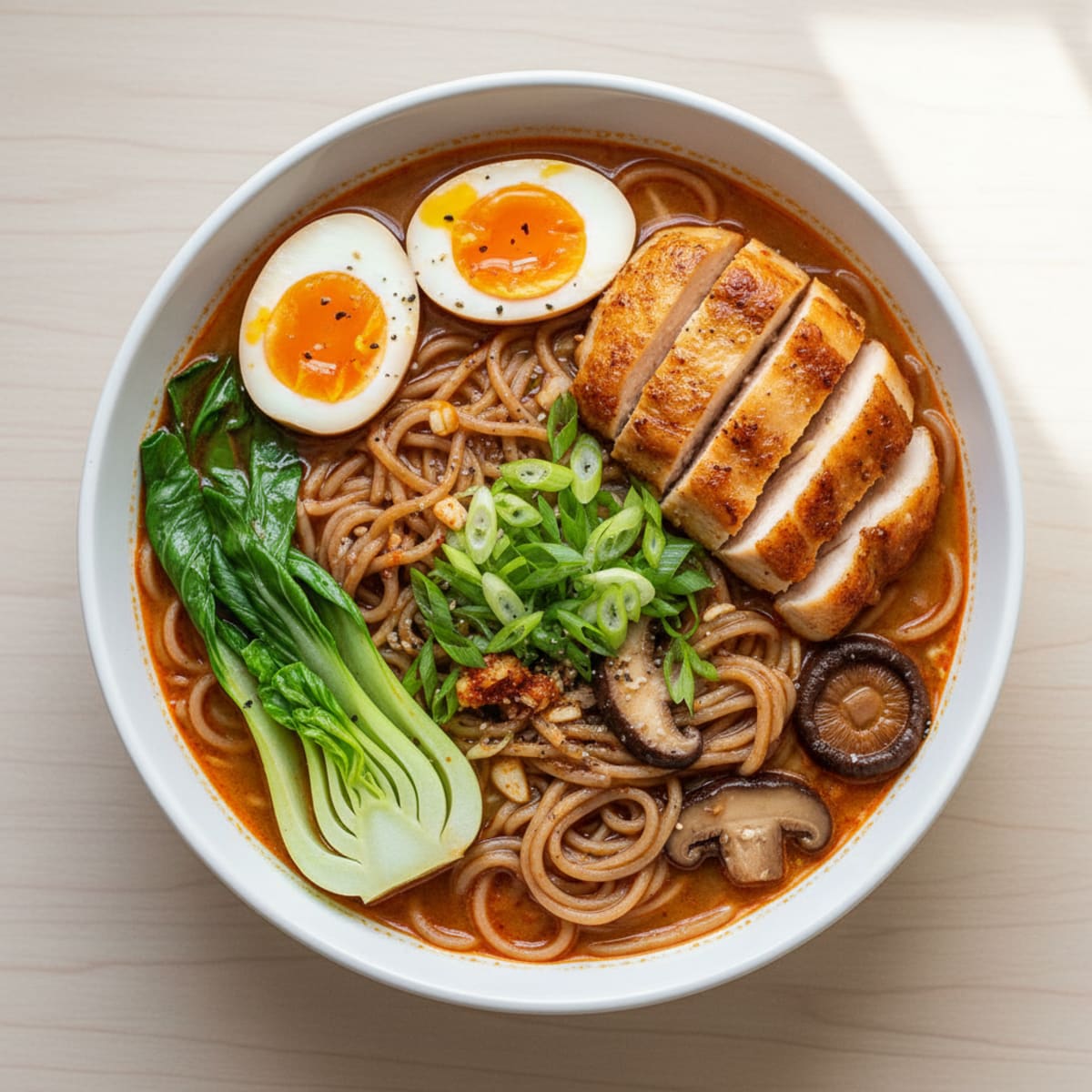 Sriracha Chicken Ramen Soup