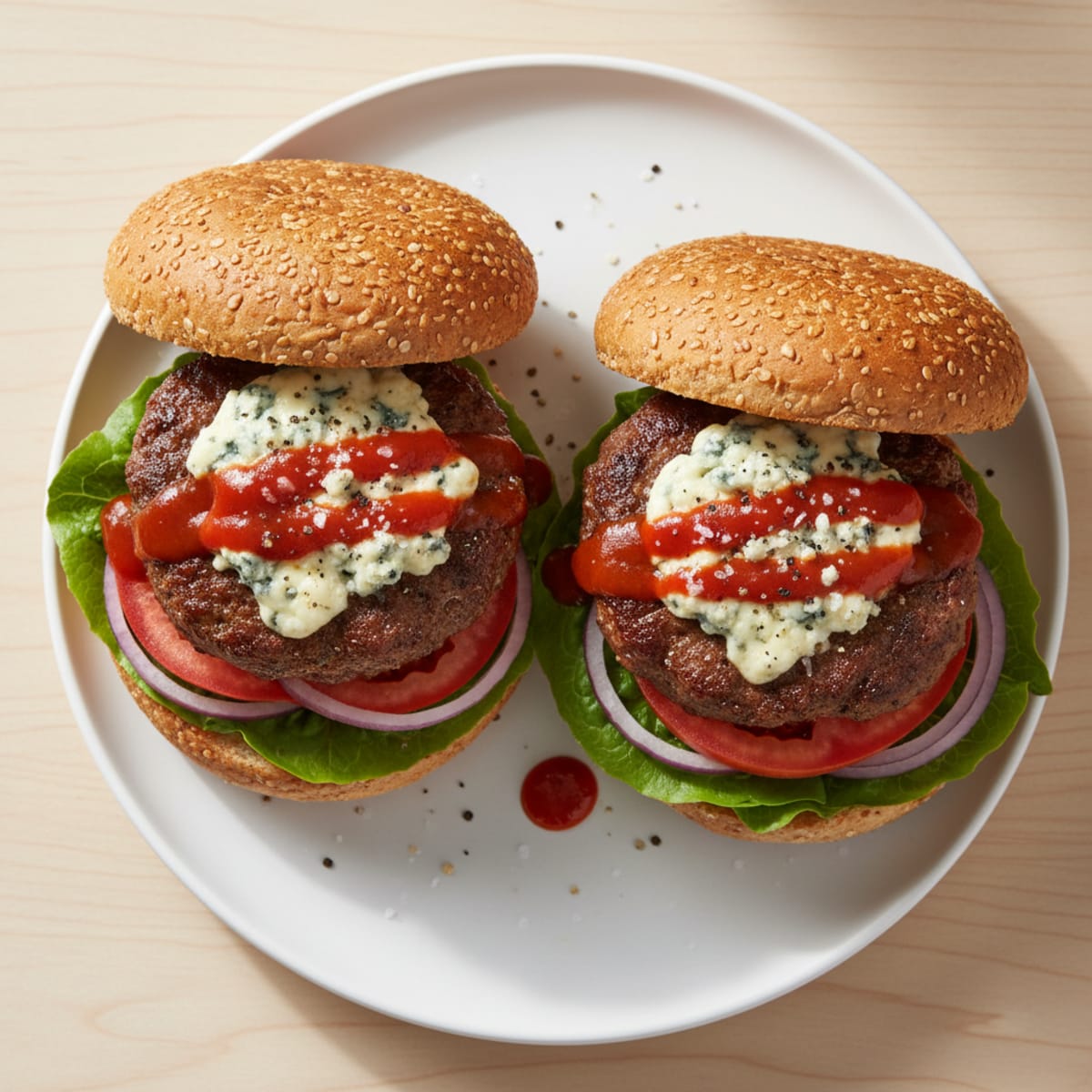 Buffalo Blue Cheese Burgers