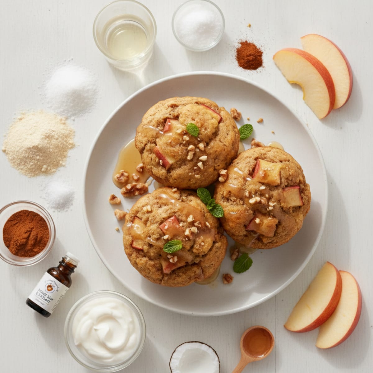 Apple Cinnamon Protein Muffins with Monk Fruit