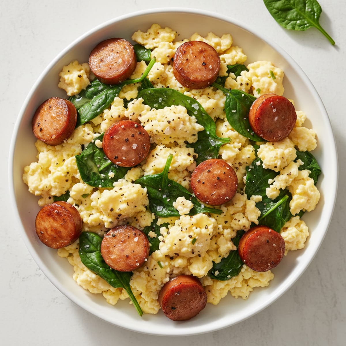 High-Protein Scrambled Eggs with Spinach