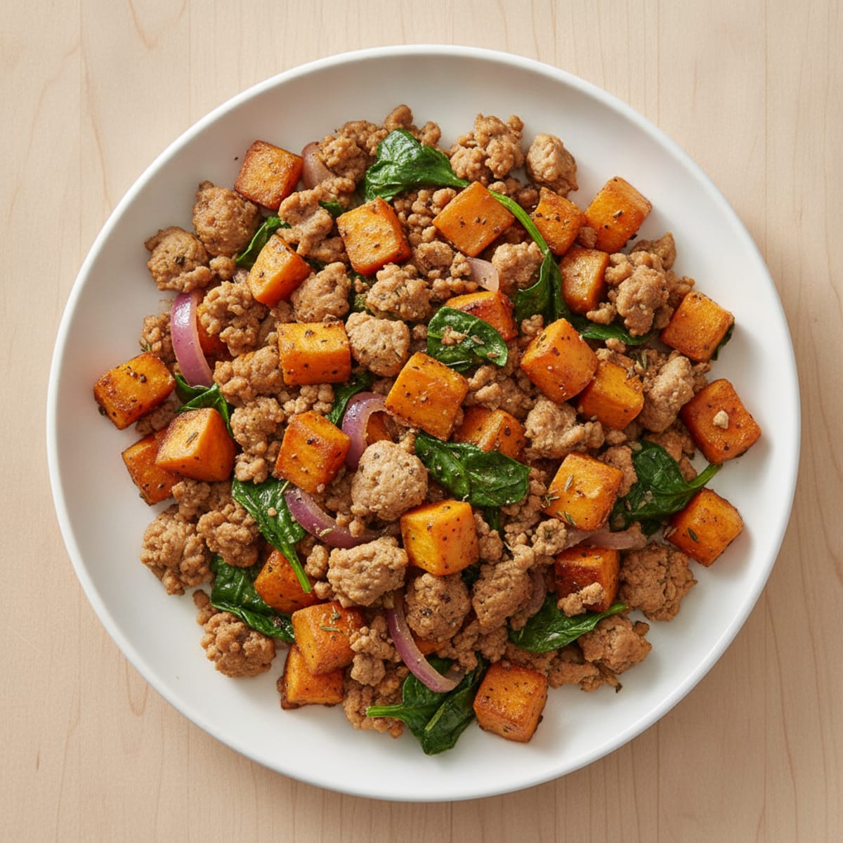 Sausage and Spinach Breakfast Hash