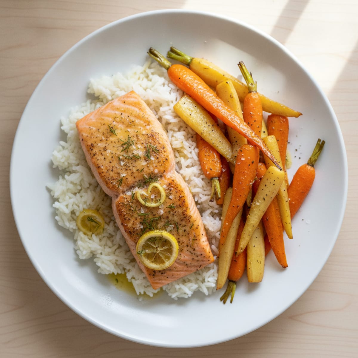 Baked Salmon with Roasted Root Vegetables