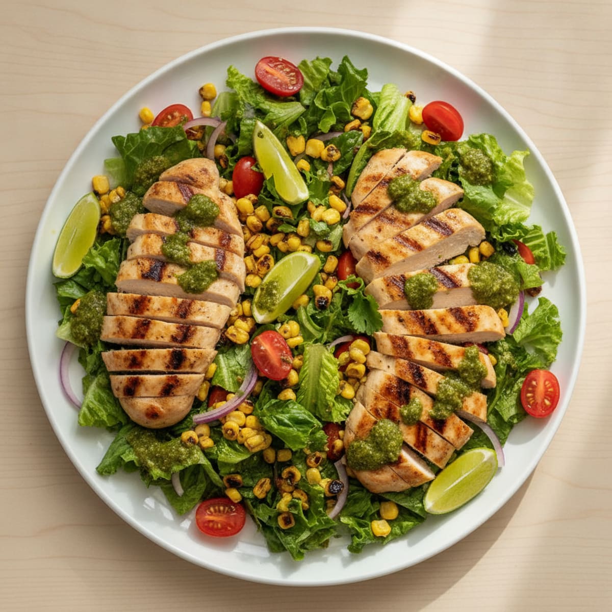 Grilled Chicken Salad with Charred Corn and Cilantro Lime Vinaigrette