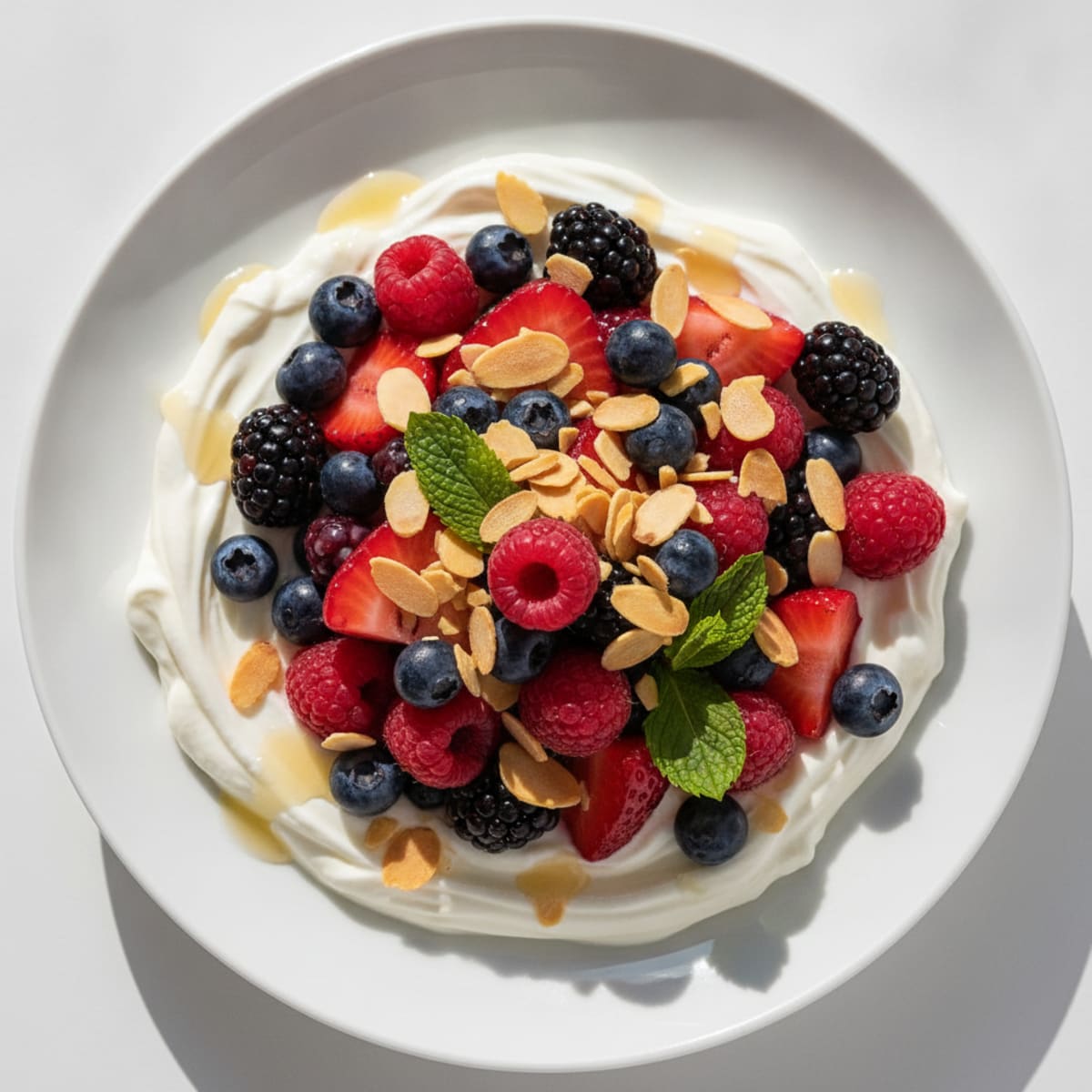 Greek Yogurt Protein Parfait with Mixed Berries