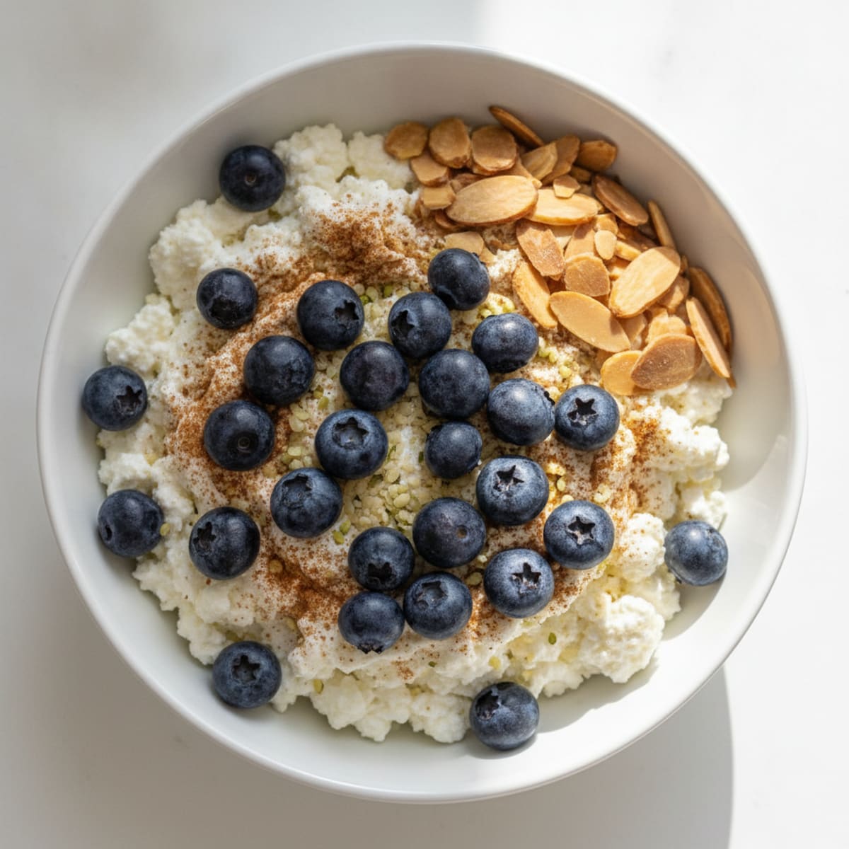 Cottage Cheese Berry Protein Bowl with Almonds
