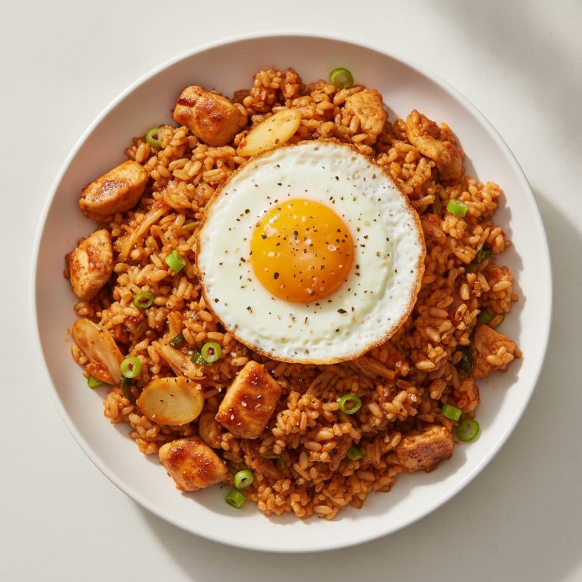 Kimchi Fried Rice with Fried Egg