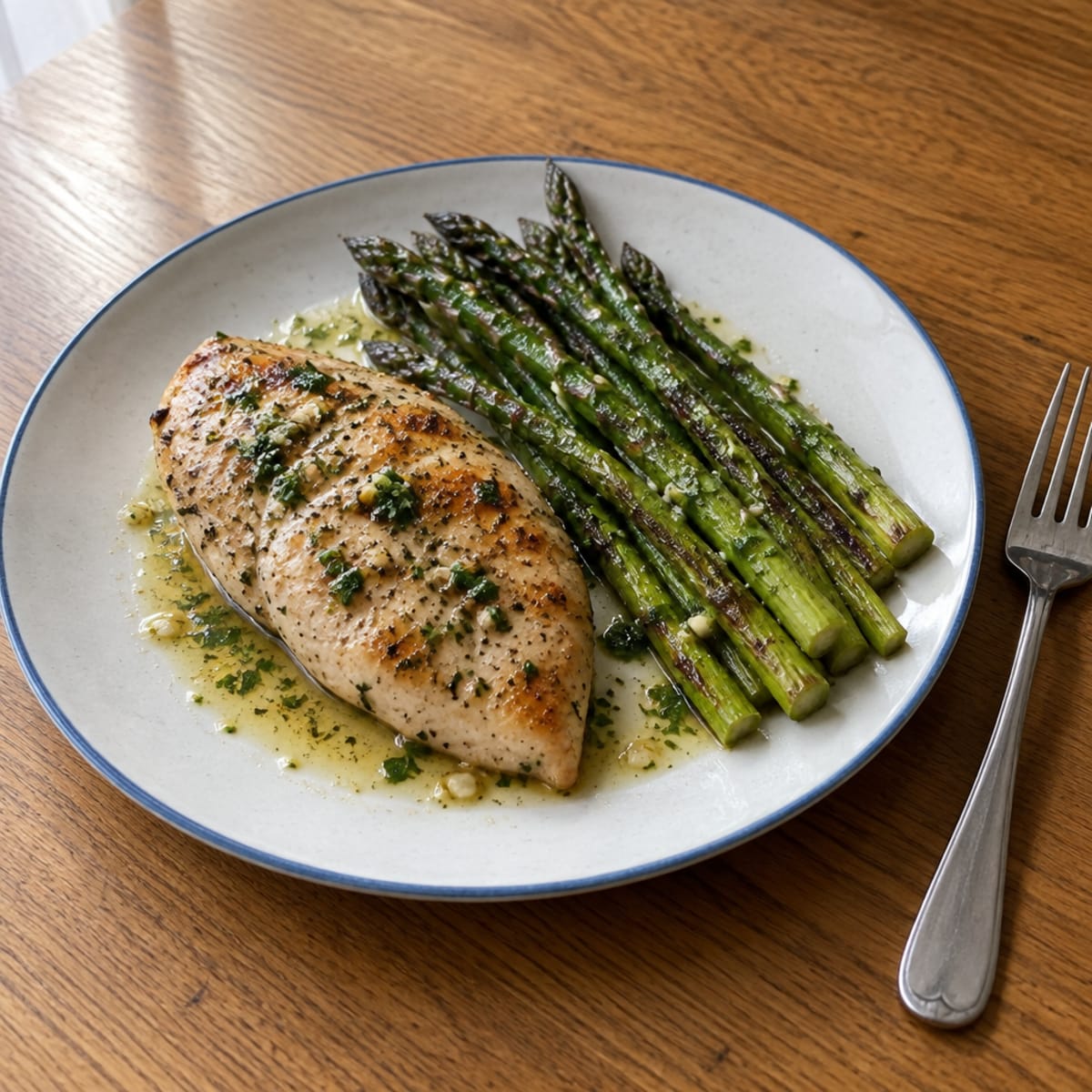 Lemon-herb chicken and asparagus