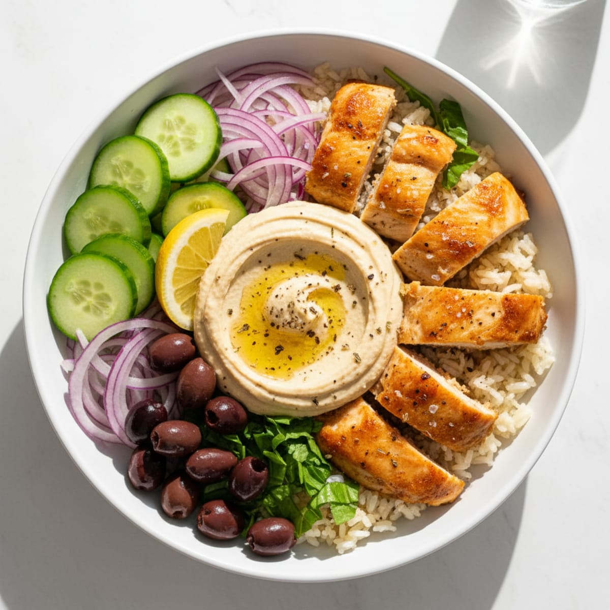Mediterranean Chicken Rice Bowl
