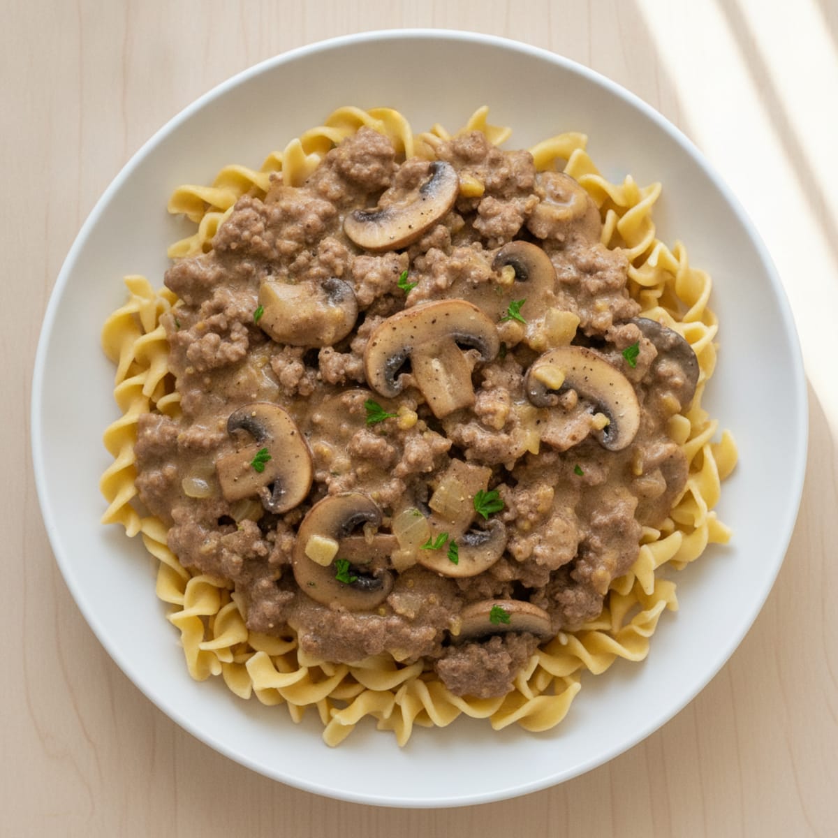 Beef Stroganoff with Egg Noodles