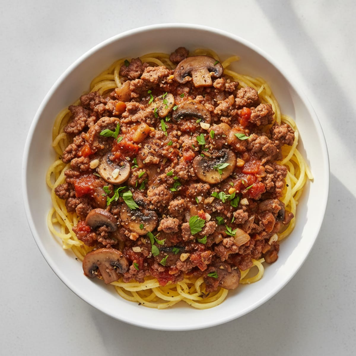 Ground Beef Spaghetti Squash Bowl
