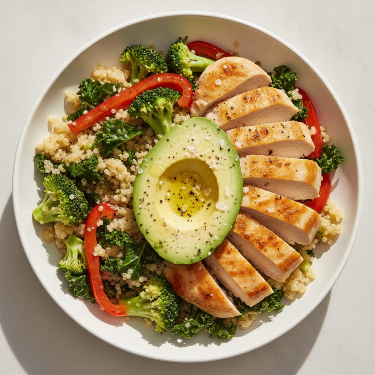 Zesty Lemon-Garlic Chicken and Quinoa Protein Bowl
