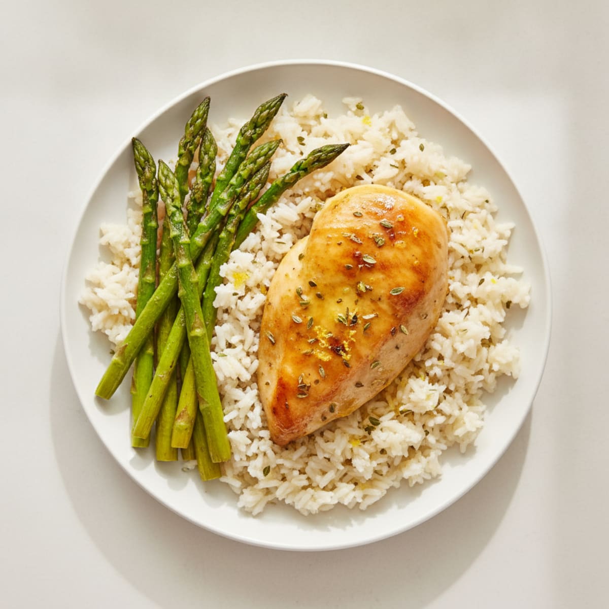 Lemon Herb Baked Chicken with Fluffy Rice