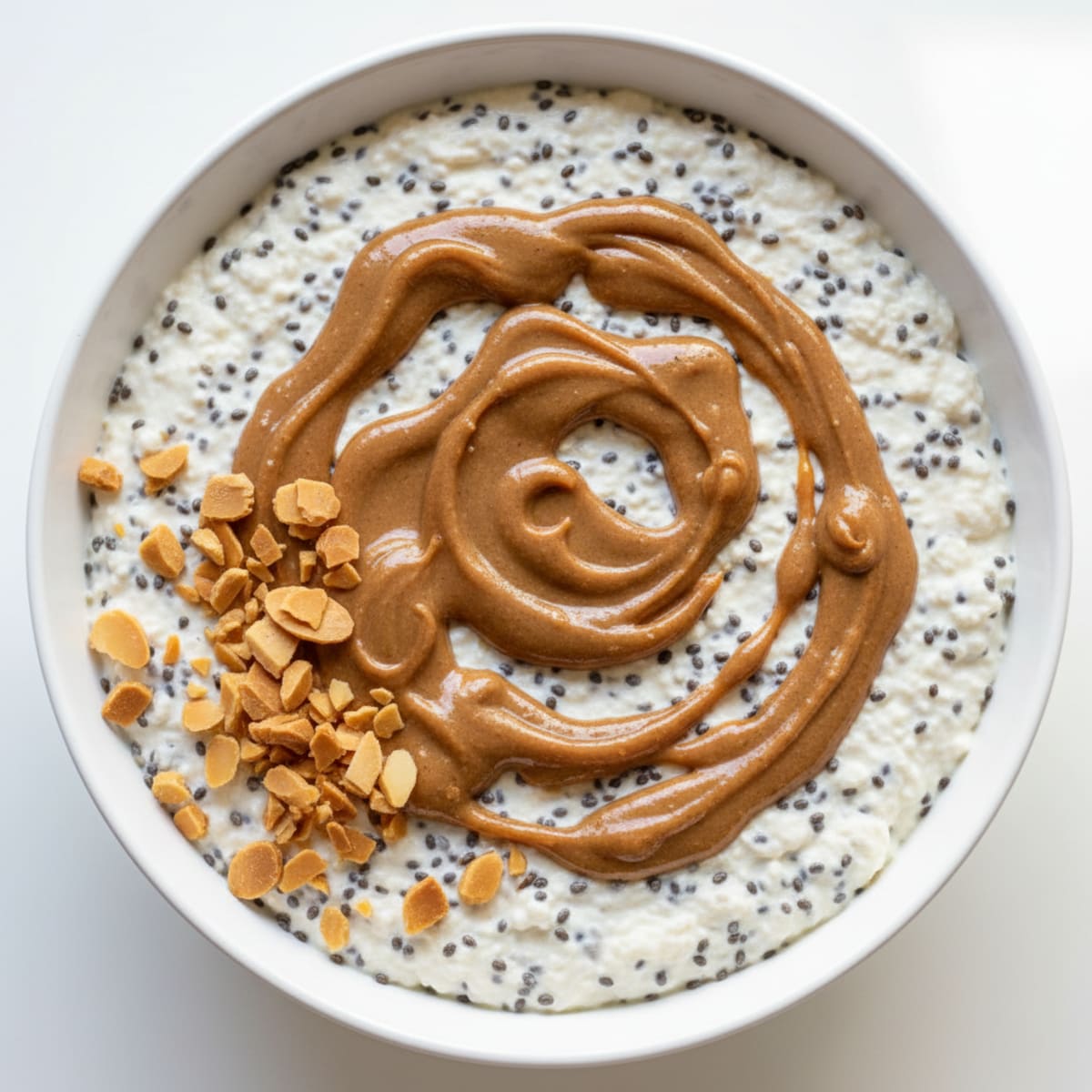 Silky Cottage Cheese Protein Pudding with Chia and Almond Butter