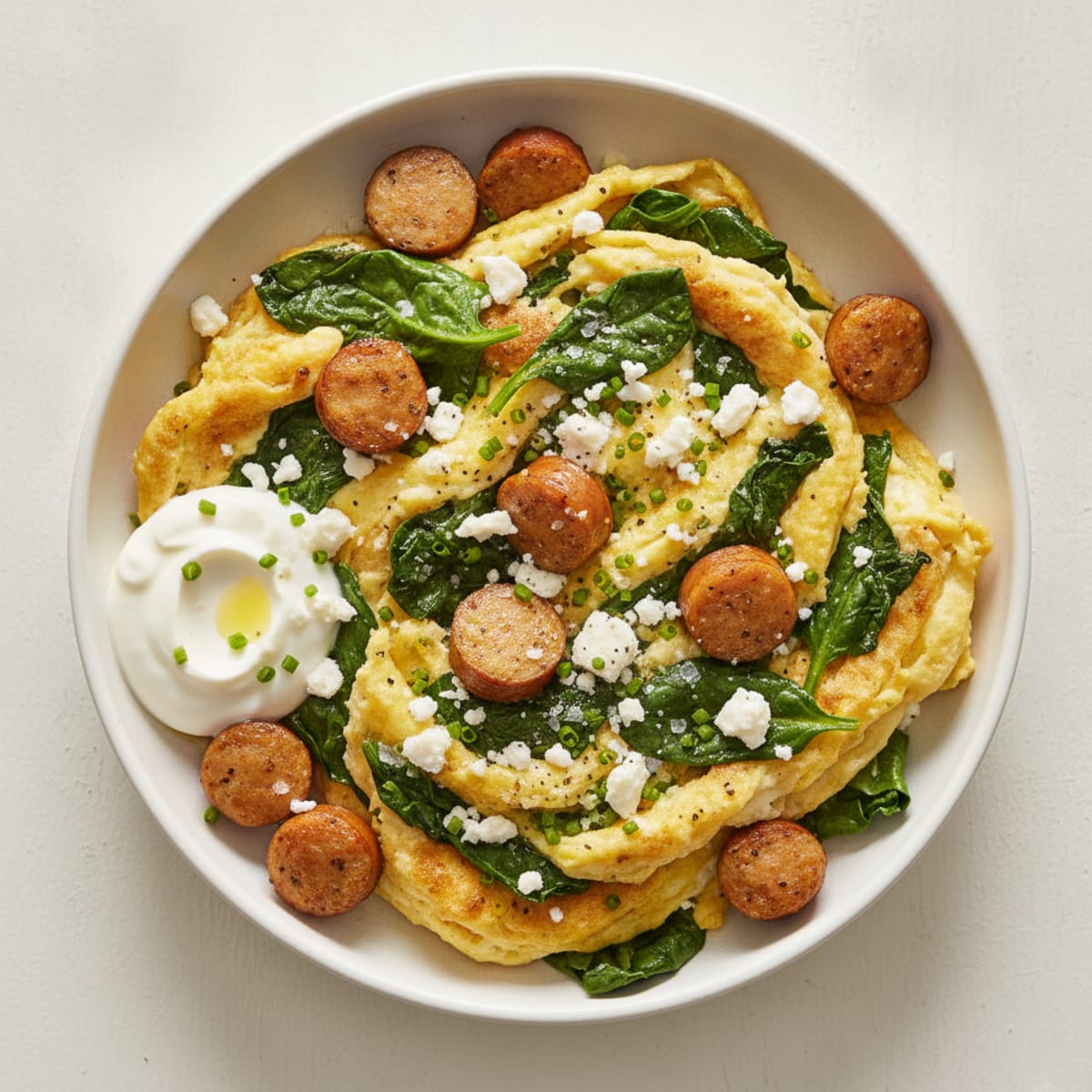 Protein-Packed Spinach and Feta Egg White Scramble