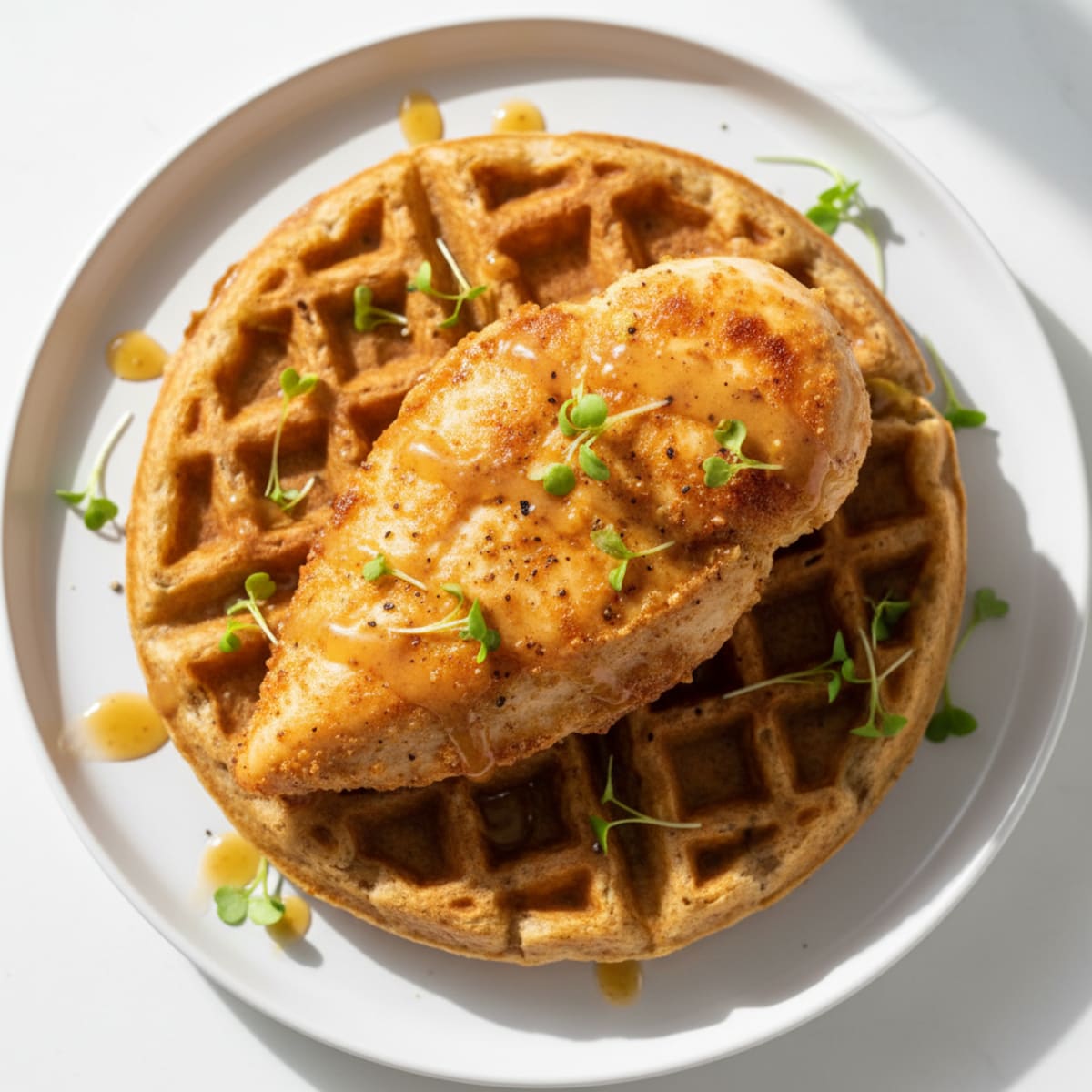 Golden Chicken and Waffles