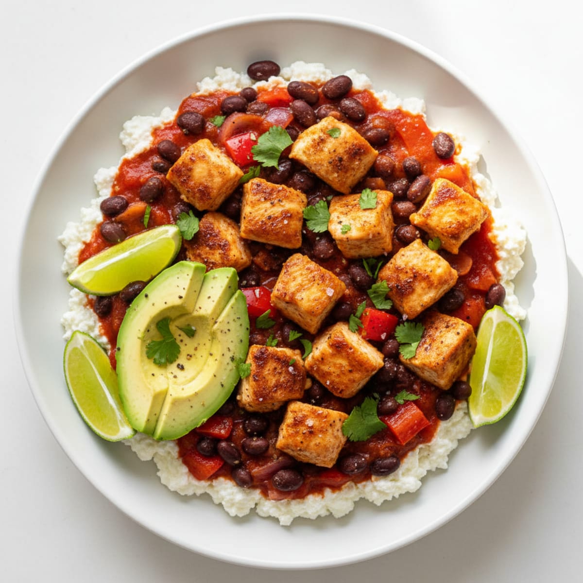 Chicken Enchilada Cottage Cheese Bowl