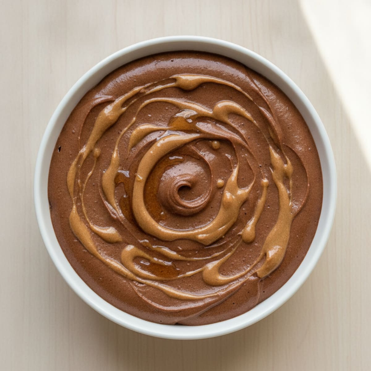 Silky Chocolate Protein Pudding with Peanut Butter Swirl