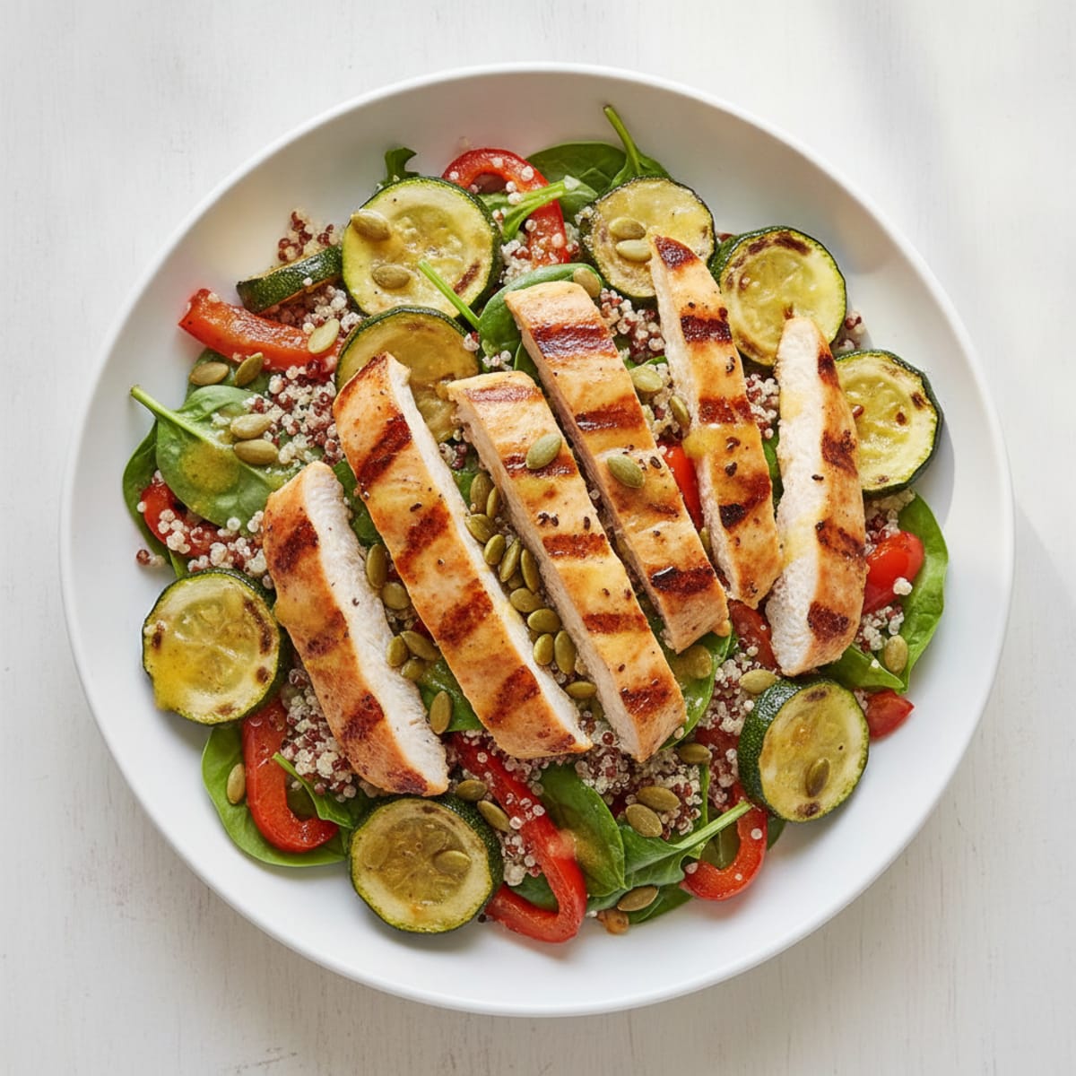 Grilled Chicken and Quinoa Power Salad with Roasted Vegetables