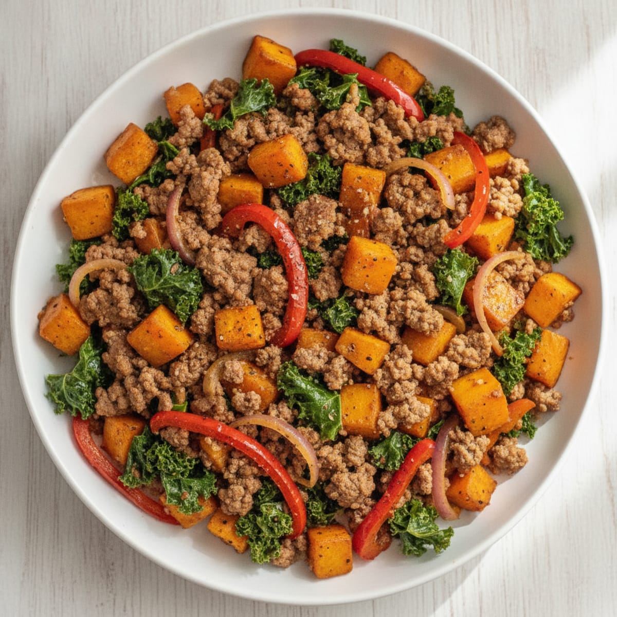 Ground Beef and Sweet Potato Skillet