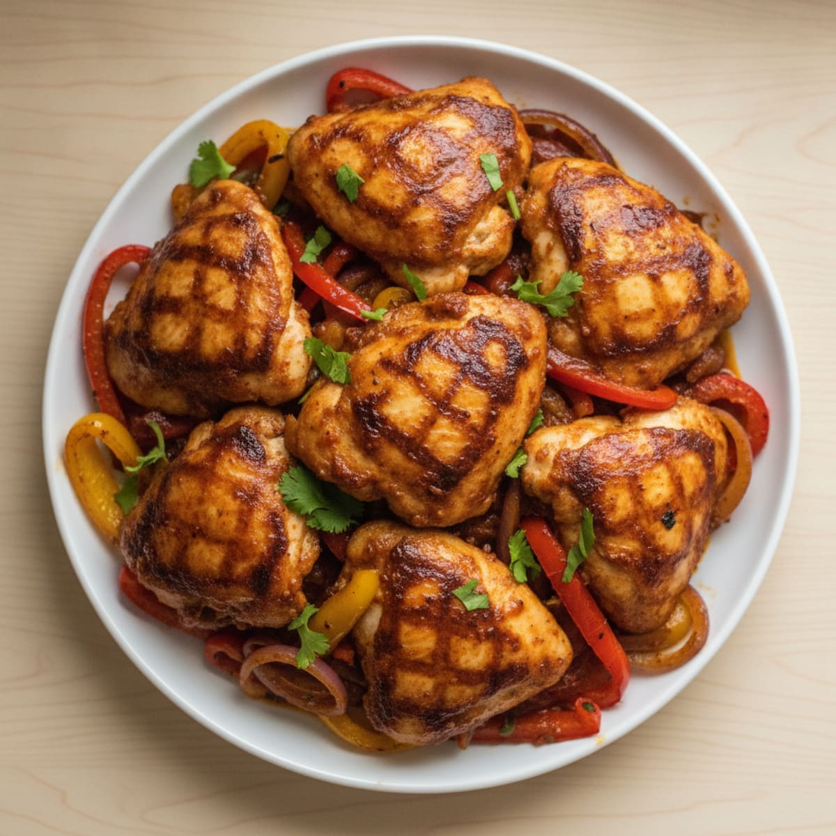 Chipotle Chicken Thighs with Roasted Peppers