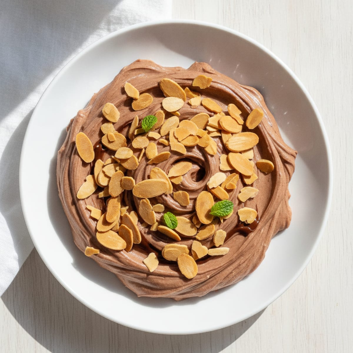 Creamy Greek Yogurt with Chocolate Protein and Almonds